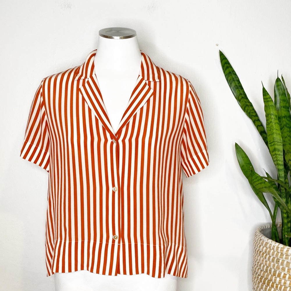 Everlane | Silk Short Sleeve Button Down Sz. 6